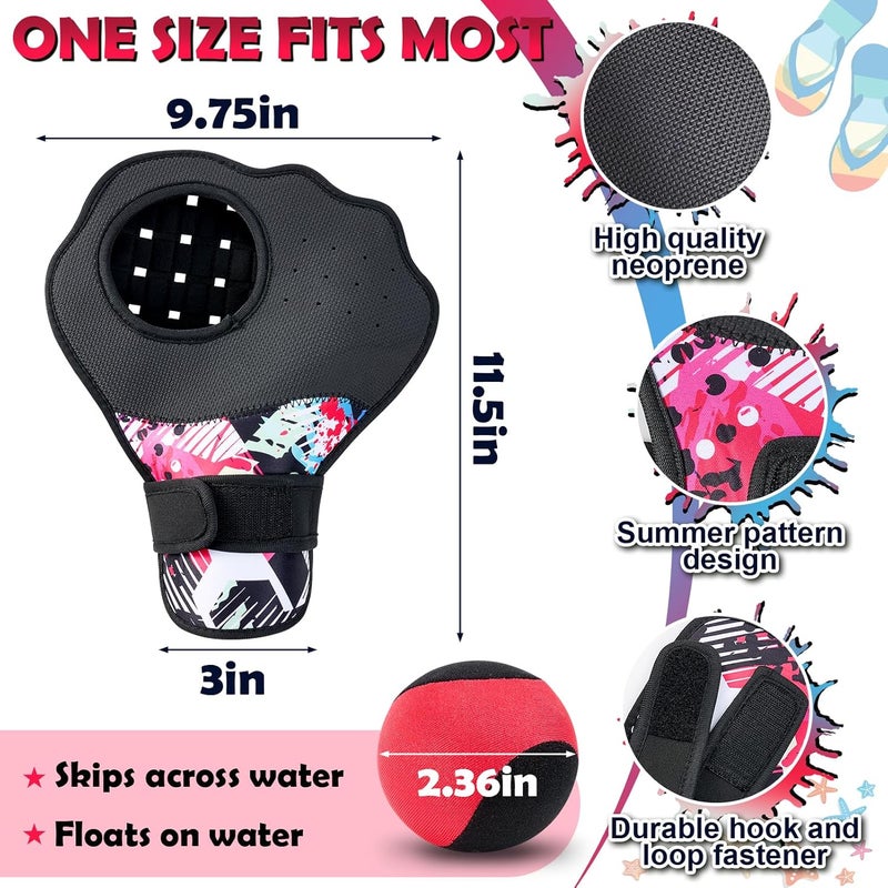 Strdfeve Water Ball and Gloves Set,Water Bouncing Balls Catch Mitt,Pool Baseball Catching Mitt for Beach Games,Play Catch Skip Ball and Glove - Image 3
